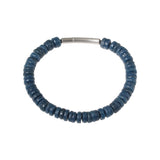Sandcast Glass Disc Bead Bracelet in Indigo Blue