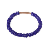 Sandcast Glass Disc Bead Bracelet in Cobalt Blue