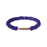 Sandcast Glass Disc Bead Bracelet in Cobalt Blue