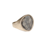 Salt and Pepper Diamond Slice Ring in 18k Palladium White Gold