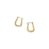 Small Squared Oval Hoop Earrings in 14k Gold with 14k Gold Earwires
