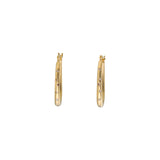 Small Katachi Oval Hoop Earrings with Locking Wire in 14k Yellow Gold with (10) Cognac Diamonds