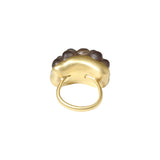 Carved Smoky Quartz Ring in 18k Yellow Gold