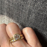Custom Remake of Raised Cup Ring in 18k Yellow Gold with Client's Diamond
