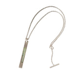 Adaptation Plate Necklace with Elbaite in Silver - 29"