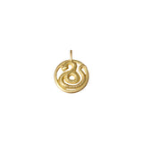 Lunar Zodiac Snake Pendant in 18k Yellow Gold