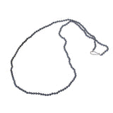 4mm Matte Hematite Necklace with Indigo Blue Thread and Oxidized Silver Clasp
