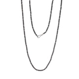 Dark Grey Hematite Disc Bead Necklace with Oxidized Silver Clasp