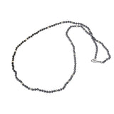 4mm Matte Hematite Necklace with Silver Bicone Beads and Oxidized Silver Clasp