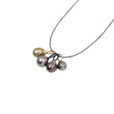 Grey Tahitian Pearl Pendant with Silver Bail and Small Stamp