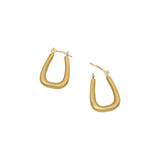 Small Squared Oval Hoop Earrings in 18k Gold with 14k Gold Earwires