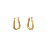 Small Squared Oval Hoop Earrings in 18k Gold with 14k Gold Earwires