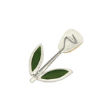 Tulip Brooch with Sapphire & Nephrite Jade in 22k Gold & Silver