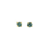 Rough Montana Sapphire Earrings in 18k Yellow Gold