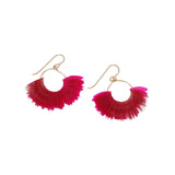 Magenta Marquise Hoop Earrings