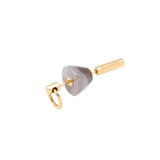 Small Spear Earring in 10k Yellow Gold with Corn Botswana Agate Stone