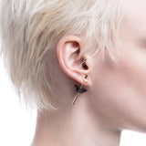Medium SPEAR Door Knocker Earring in 10k Yellow Gold with Smoky Quartz