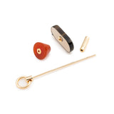 SPEAR Smoky Quartz & Carnelian Door Knocker Earring in 10k Yellow Gold