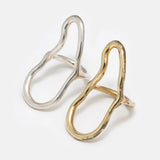 Long Bean Ring in Silver