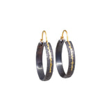 Fog Hoop Earrings in Sand-Textured Oxidized Silver
