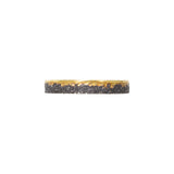 Narrow Fog Band in Sand-Textured Oxidized Silver & 18k Yellow Gold