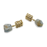 Aquamarine Earrings in Bronze