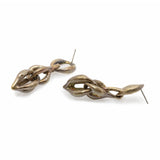 Rain Chain Earrings in Oxidized Yellow Bronze