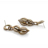 Rain Chain Earrings in Oxidized Yellow Bronze