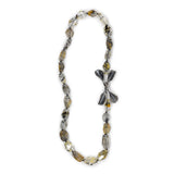 Tourmalinated Quartz Necklace with Dyad Clasp in Oxidized Silver