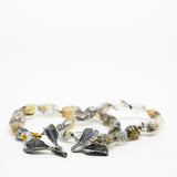 Tourmalinated Quartz Necklace with Dyad Clasp in Oxidized Silver