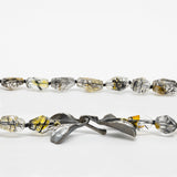 Tourmalinated Quartz Necklace with Dyad Clasp in Oxidized Silver