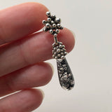 Tourmalinated Quartz Particle Earrings in Oxidized Silver