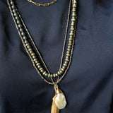Petal Pearl Pendant with Sculptural Cap and Bail in 14k Gold