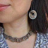 Mica Circles Necklace with Lapis and Labradorite