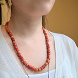 Ancient Coral Necklace with 10k Gold Beads and Clasp