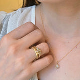 Multi Diamond Barnacle Ring in 18k Gold