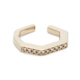 Small Octagon Diamond Ear Cuff in 10k Yellow Gold