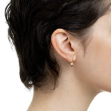 18k MANHATTAN Akoya Pearl Oblong Huggie Hoop Earring