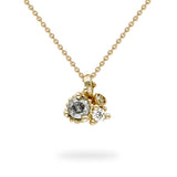 Small Diamond Cluster Pendant in 14k Yellow Gold