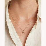 Small Diamond Cluster Pendant in 14k Yellow Gold
