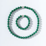 Modern Matriarch Malachite Bracelet in Silver