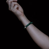 Modern Matriarch Malachite Bracelet in Silver