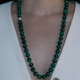 Modern Matriarch Malachite Necklace in Silver