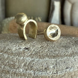 18k Impression Post Earring - Single