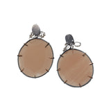 Mica and Loops Post Dangle Earrings in Oxidized Silver