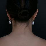 Mother of Baroque Pearl Earrings in 18k Yellow Gold