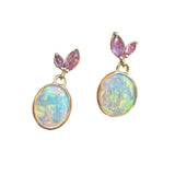 Opal and Sapphire Earrings in 18k Gold