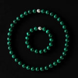 Modern Matriarch Malachite Necklace in Silver