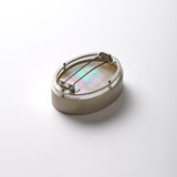 Circular Reflection Brooch with Abalone in Silver