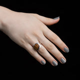 EQUINOX Pyramid Tiger's Eye Ring in Silver - Medium